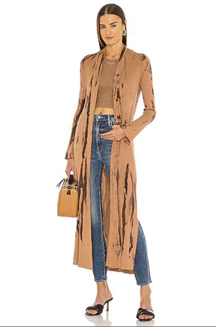L'AGENCE Mahika Duster Cardigan Dark Camel Size Small